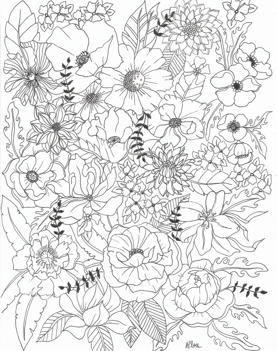 COLORIAGE FLEURS - Alba - Salvaje